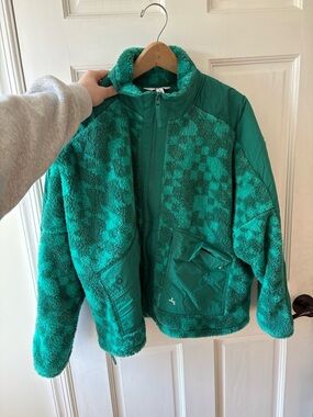 JoyLab Teal Sherpa Zip Jacket